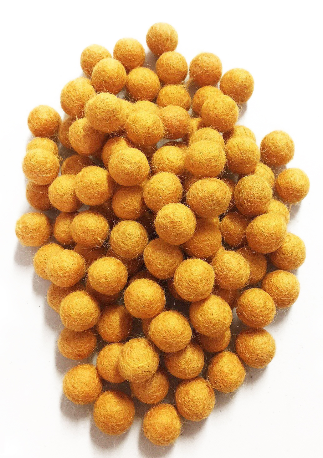 Yarn Place Felt Balls - 100 Pure Wool Beads 30mm Gold R4